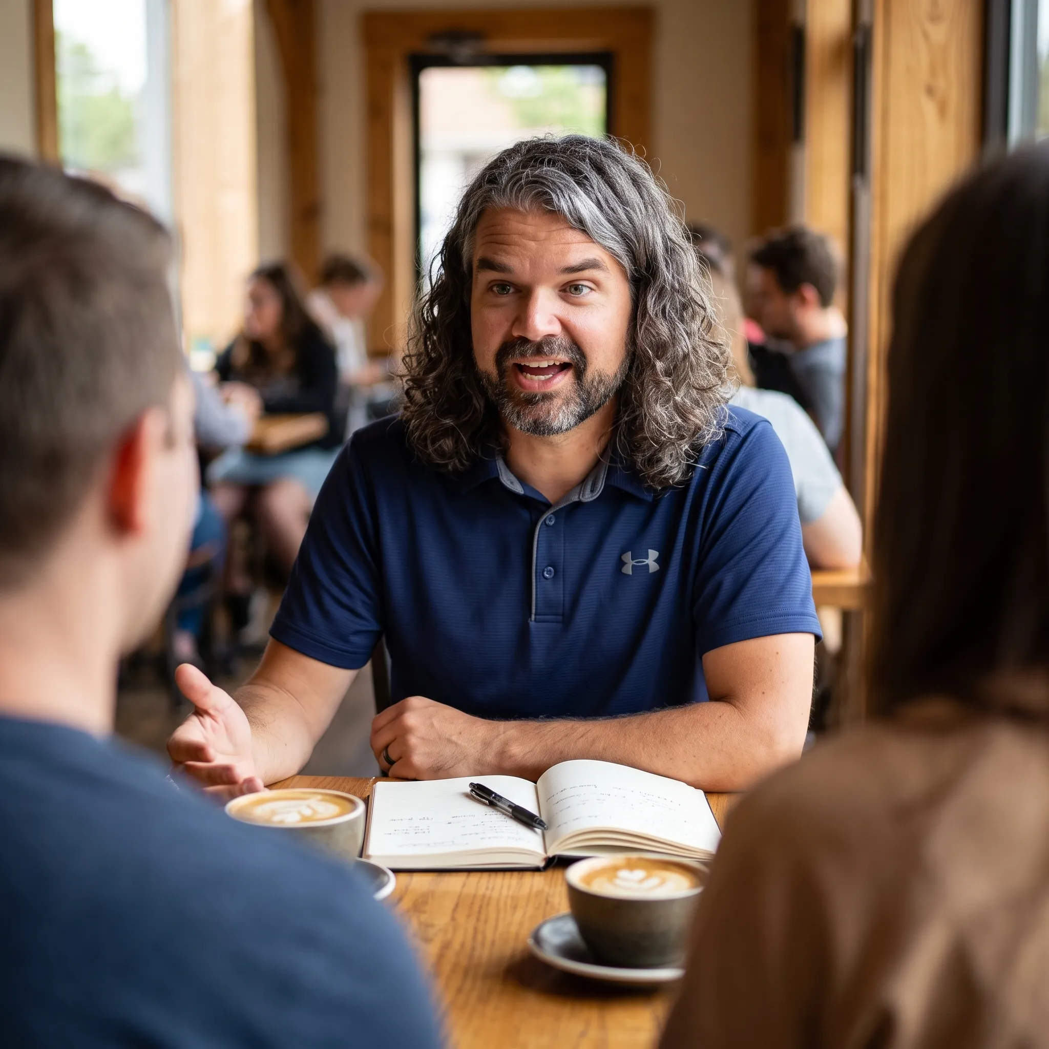 Local marketing consultant reviewing a Google Business Profile with a shop owner