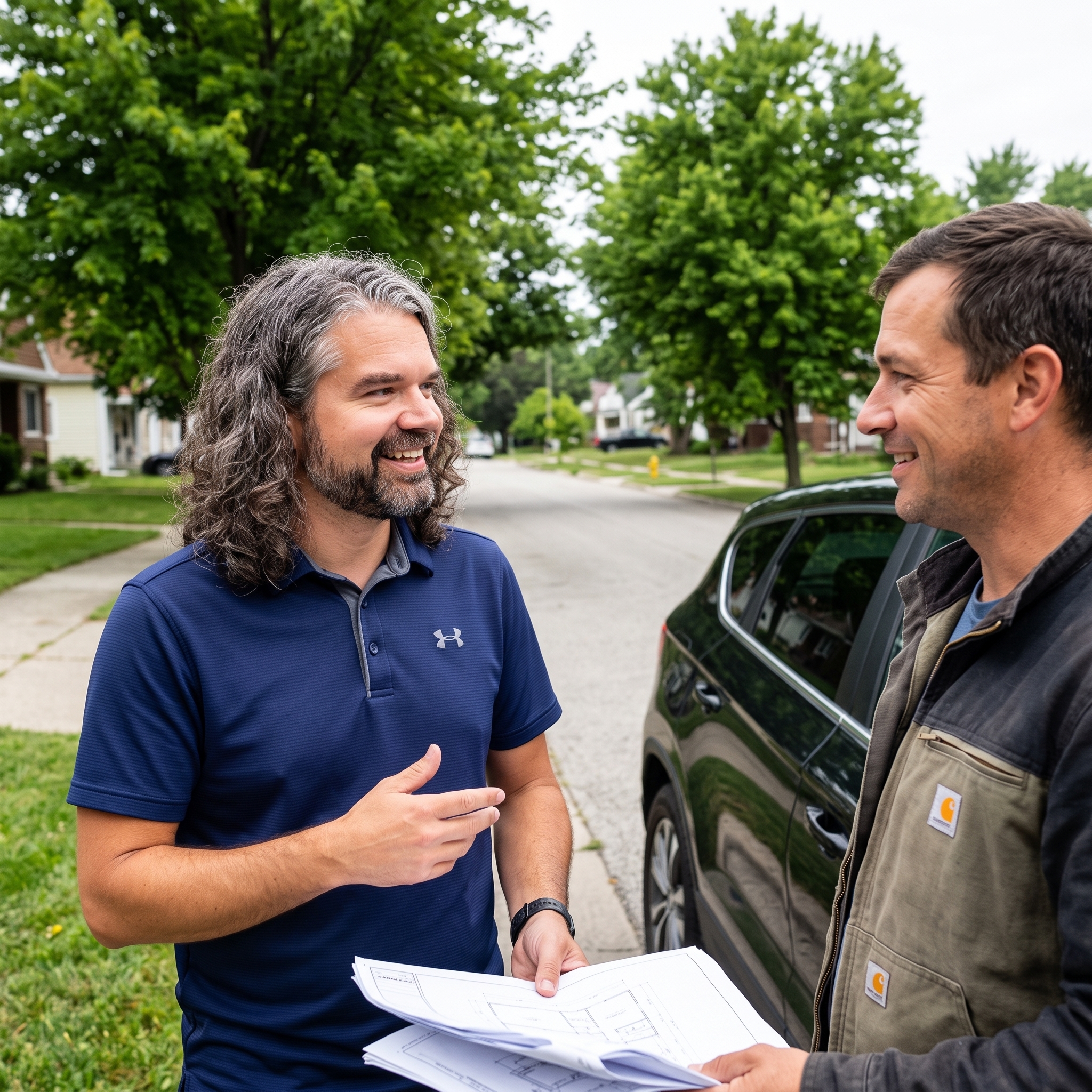Local marketing consultant reviewing a Google Business Profile with a shop owner